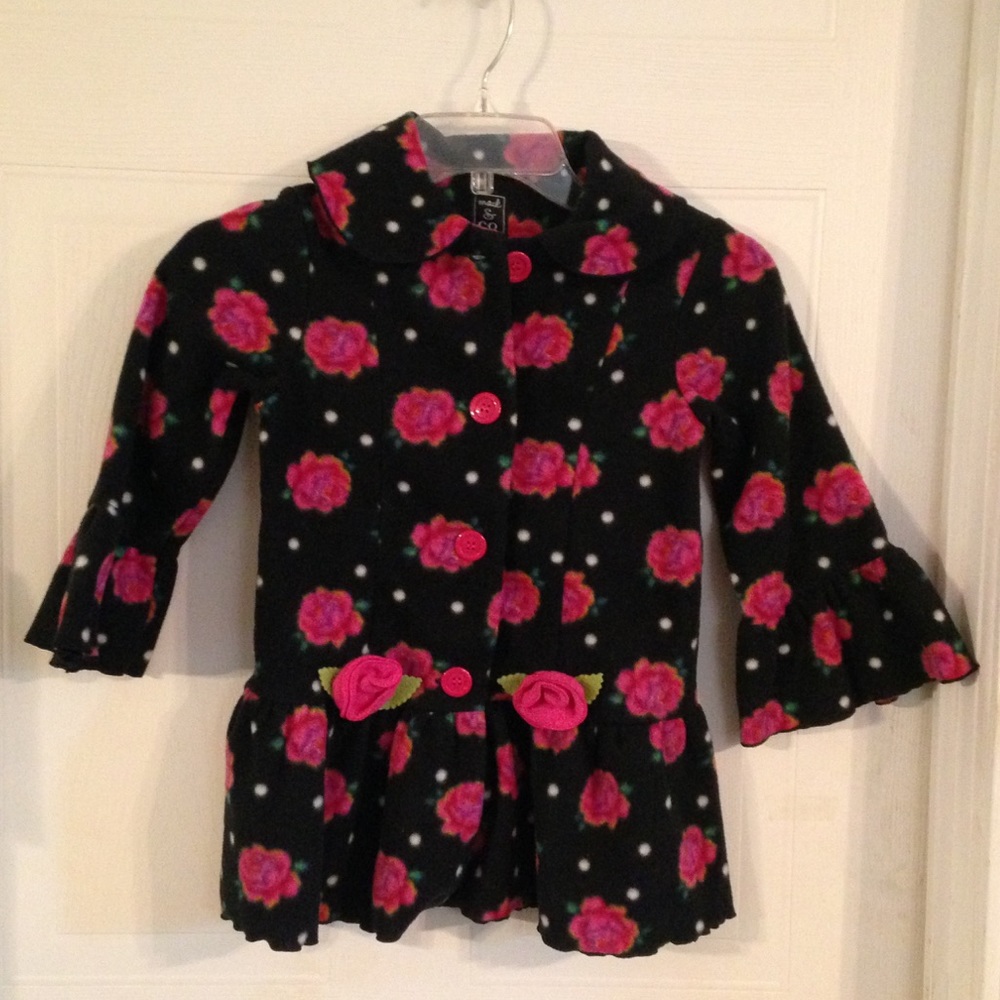 Girls Floral Fleece Jacket | Mack & Co